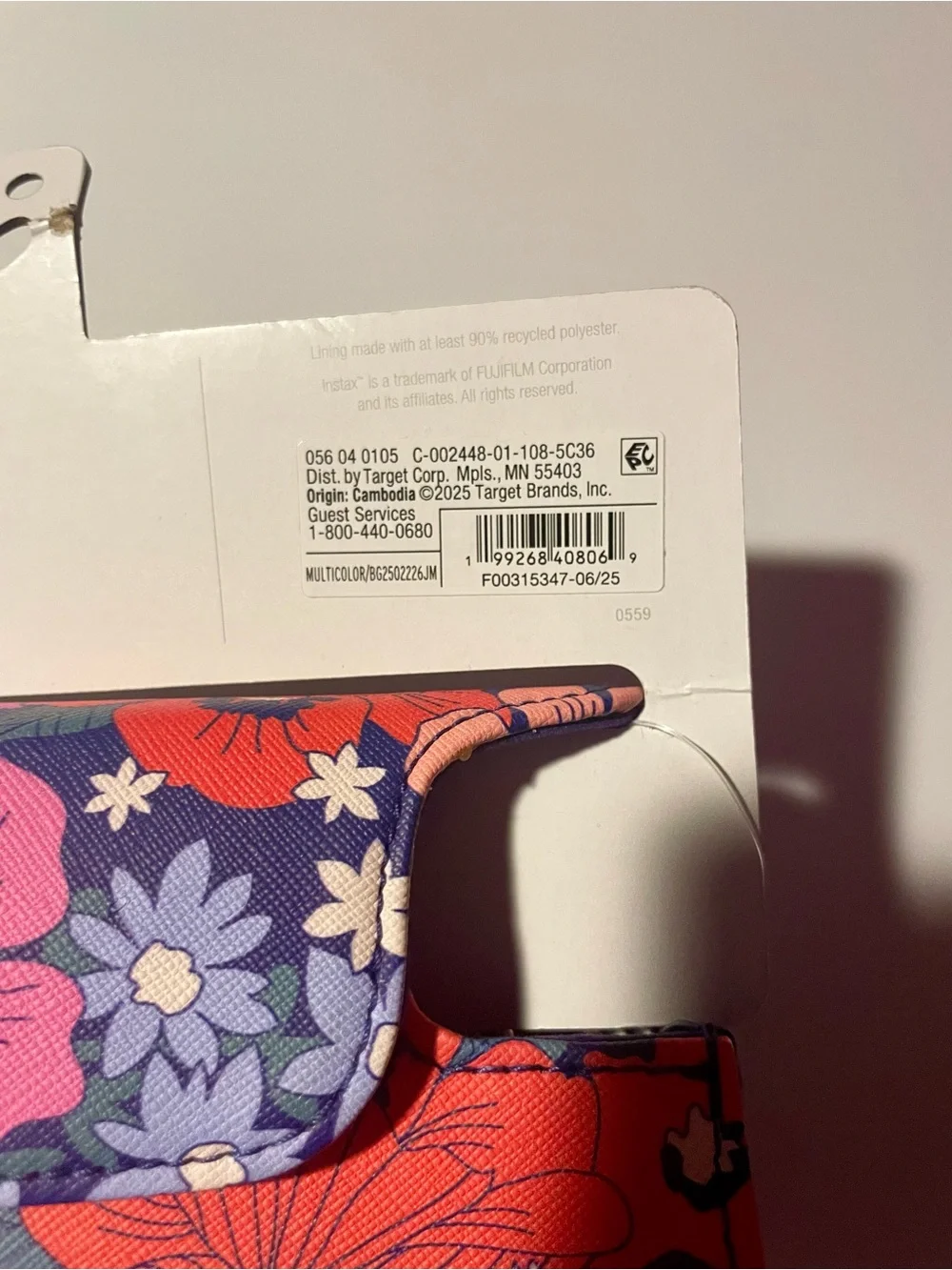 NWT Heyday Floral Camera Case Bag & Film Pouch For Fujifilm Instax Mini 12 Blue